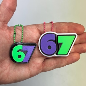 Llavero con clicker "67 Meme" / Juguete sensorial impreso en 3D con colores personalizados / Versión de clic doble o simple / Amuleto para mochila / Regalo para calcetín navideño
