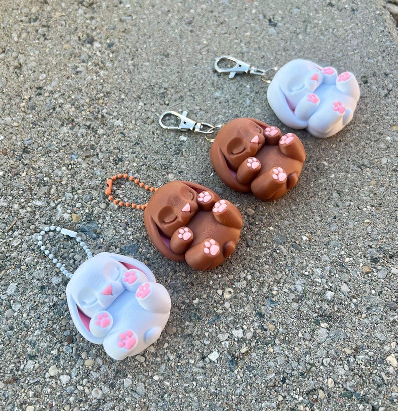 Cute Sleeping Bunny Keychain | Kawaii Rabbit Charm for Backpack ...