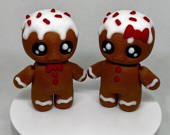 Gingerbread Girl | Gingerbread Man | Articulating Christmas Figurine | Sensory Toy | SugerPaws3D