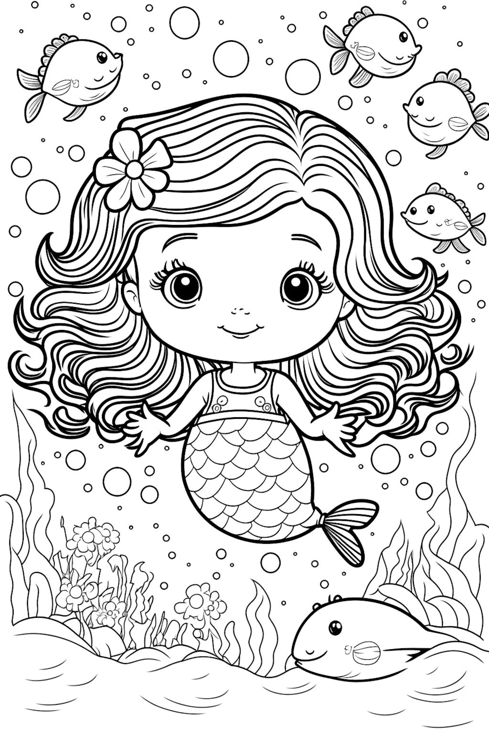 Mermaid Coloring Pages for Kids, Mermaid Coloring Pages, Coloring Pages ...