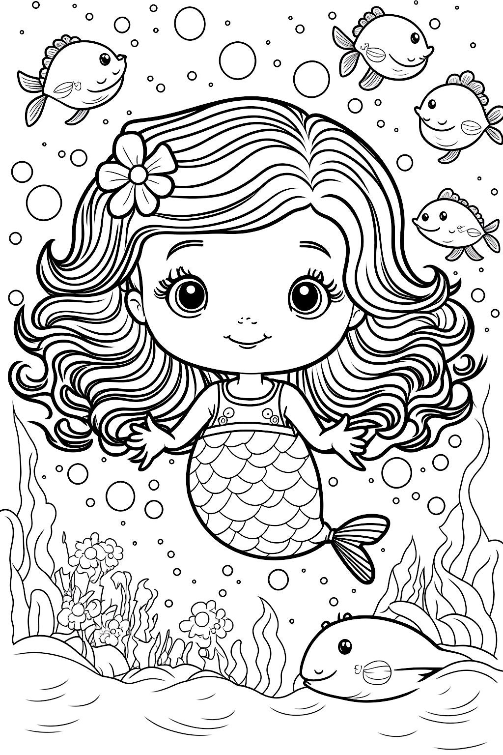 海外直订Mermaid Coloring Books For Girls: (Cute Girls, Kids