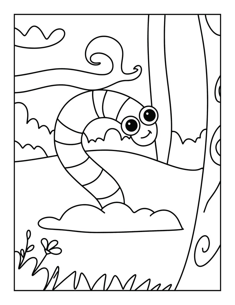 Bugs and Insects Coloring Pages For Kids, Bugs and Insects coloring book, coloring pages, coloring pages for, digital download, printable image 8