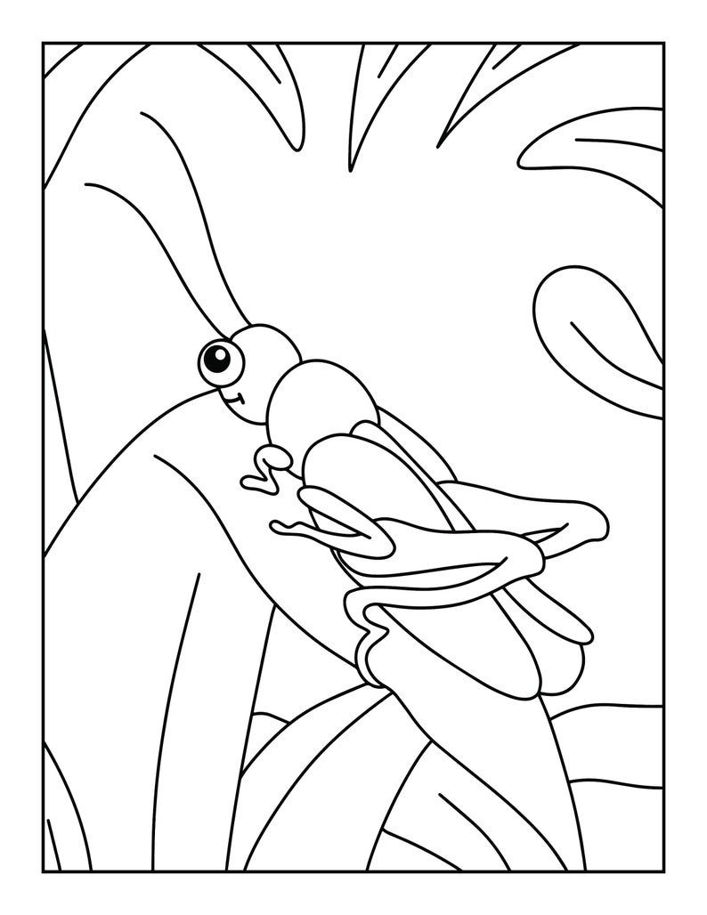 Bugs and Insects Coloring Pages For Kids, Bugs and Insects coloring book, coloring pages, coloring pages for, digital download, printable image 2