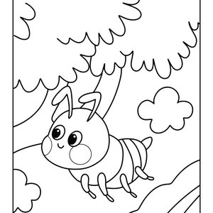 Bugs and Insects Coloring Pages For Kids, Bugs and Insects coloring book, coloring pages, coloring pages for, digital download, printable image 3