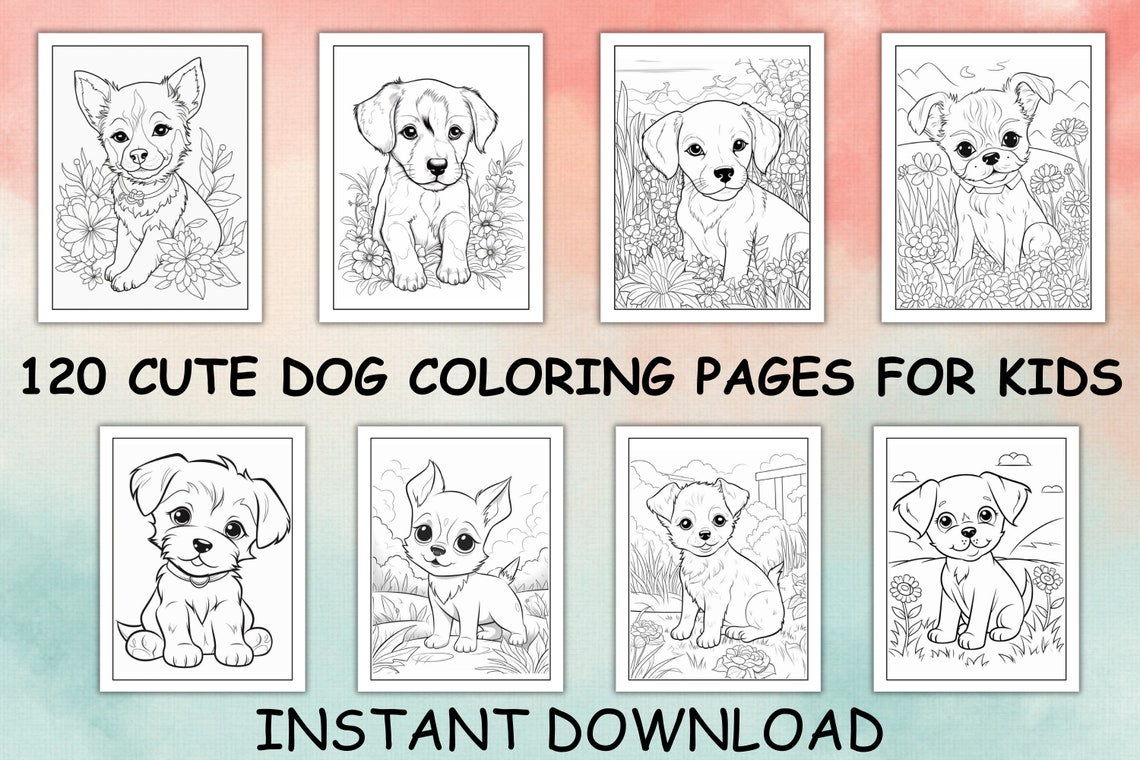 Cute Dog Coloring Pages for Kids, Dog Coloring Pages for Kids, Coloring