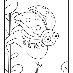 Bugs and Insects Coloring Pages For Kids, Bugs and Insects coloring book, coloring pages, coloring pages for, digital download, printable image 6