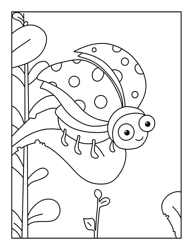 Bugs and Insects Coloring Pages For Kids, Bugs and Insects coloring book, coloring pages, coloring pages for, digital download, printable image 6