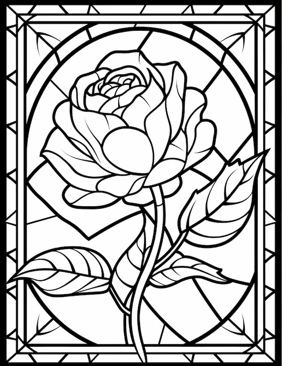 Dibujos Para Colorear De Flores De Vidrieras Libro Para Colorear Para