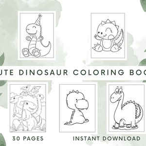 Cute Dinosaur Coloring pages for kids, kids coloring pages, dinosaur coloring pages, digital download, printable