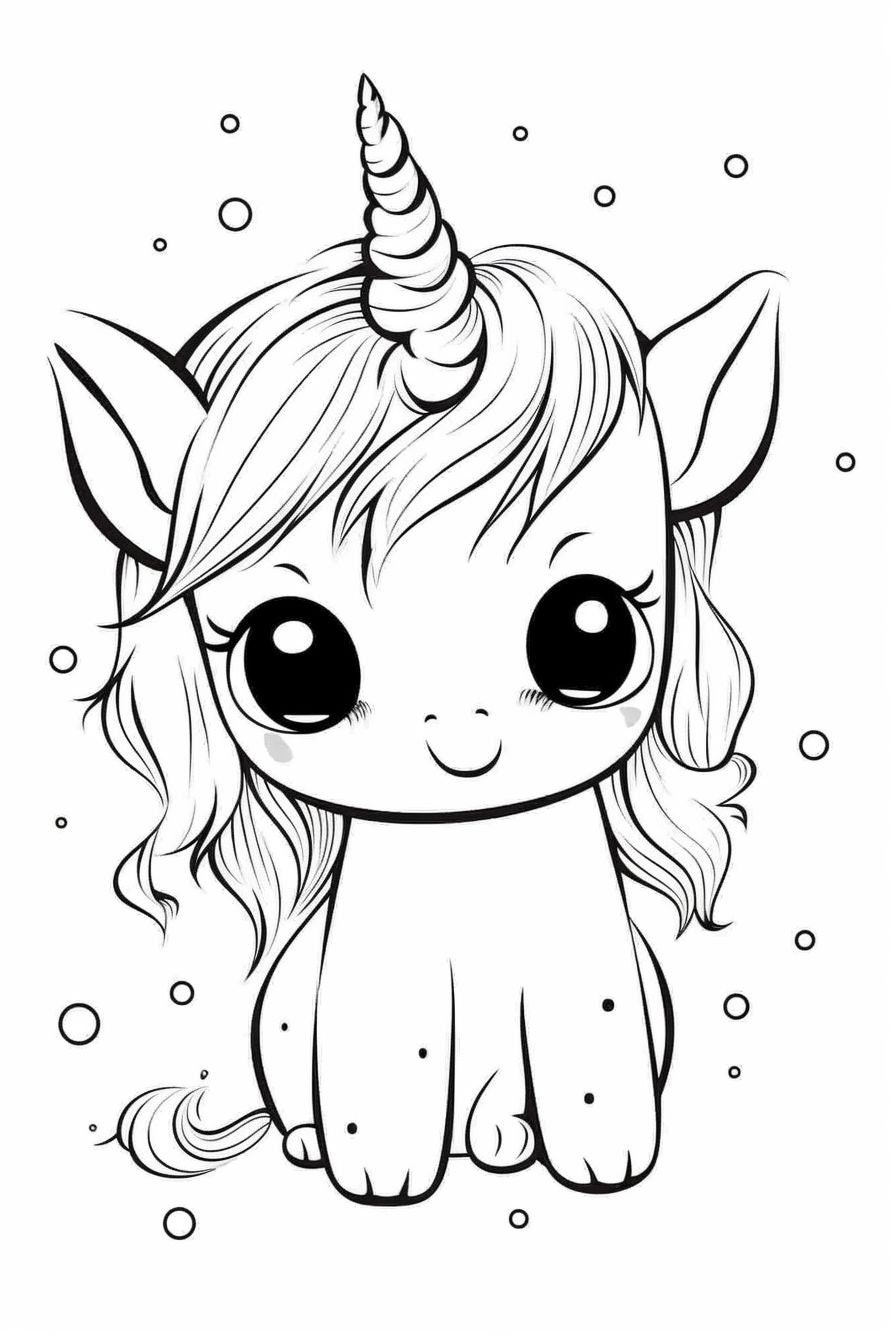 Cute Unicorn Coloring Pages for Kids Graphic by MyCreativeLife