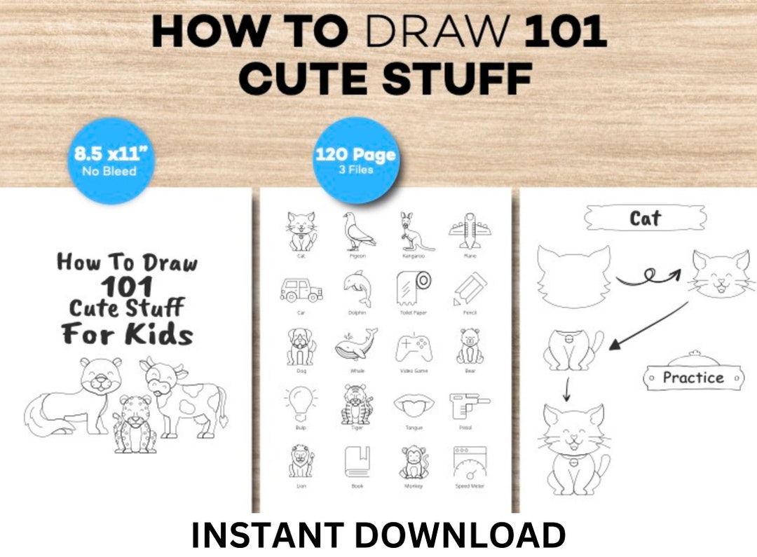 How to Draw 101 Cute Stuff for Kids, How to Draw, How to Draw for