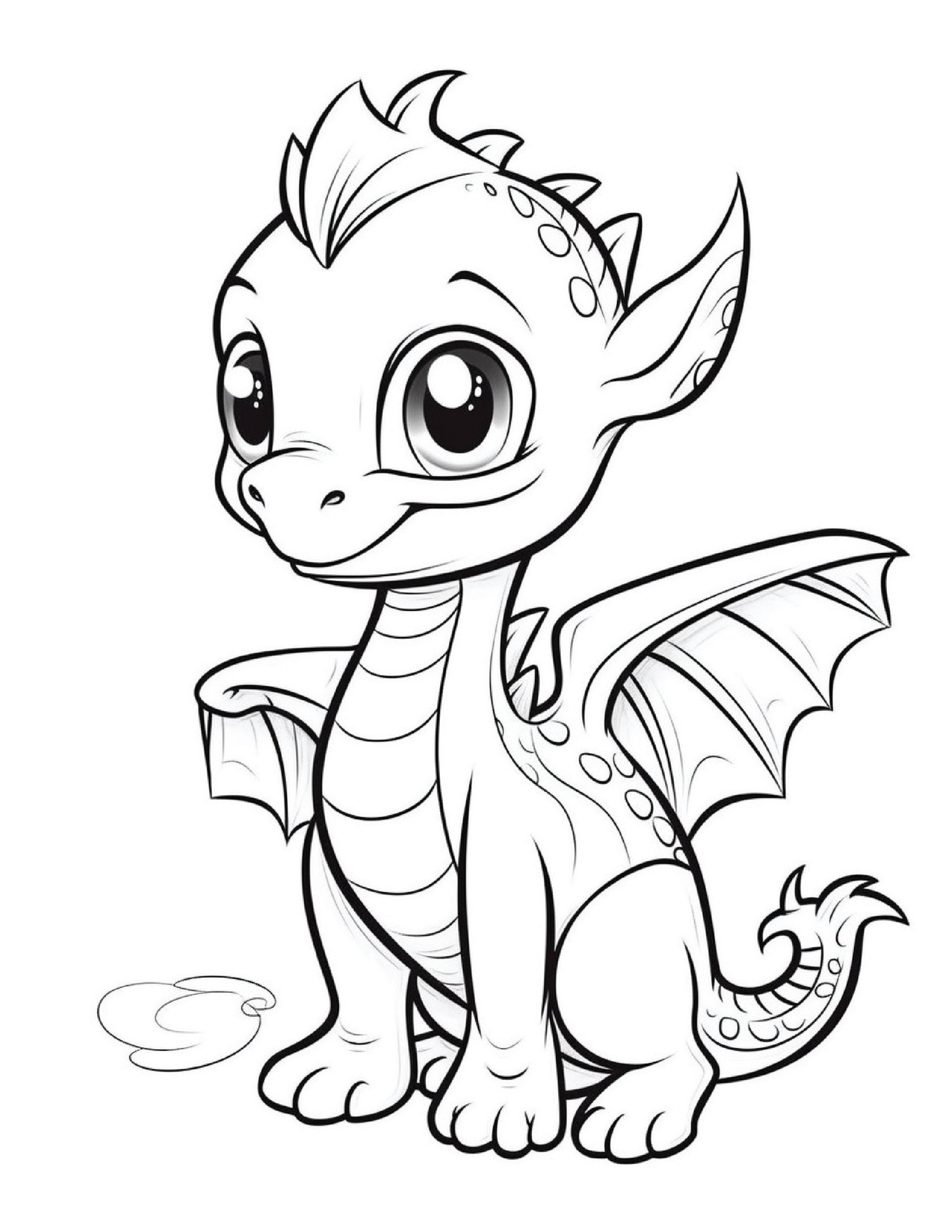 100 Cute Dragon Coloring Pages for Kids, Coloring Pages for Kids ...