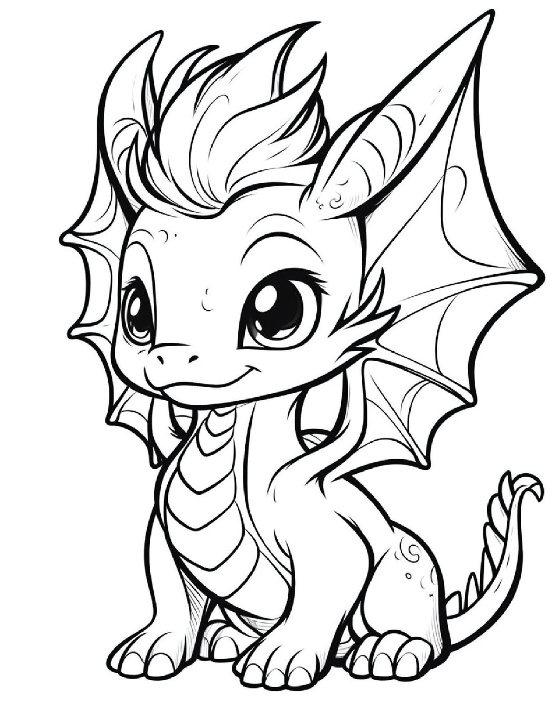100 Cute Dragon Coloring Pages for Kids, Coloring Pages for Kids