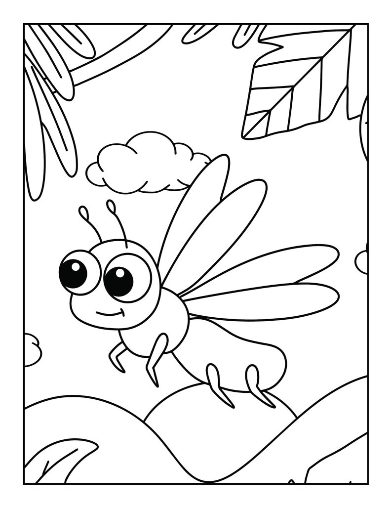 Bugs and Insects Coloring Pages For Kids, Bugs and Insects coloring book, coloring pages, coloring pages for, digital download, printable image 7