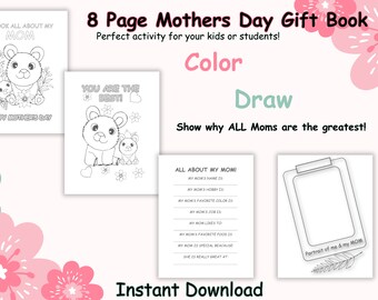 Mothers Day Gift Activity Book, kids Mothers Day activity, mothers day gift, kids activity, digital download, printable