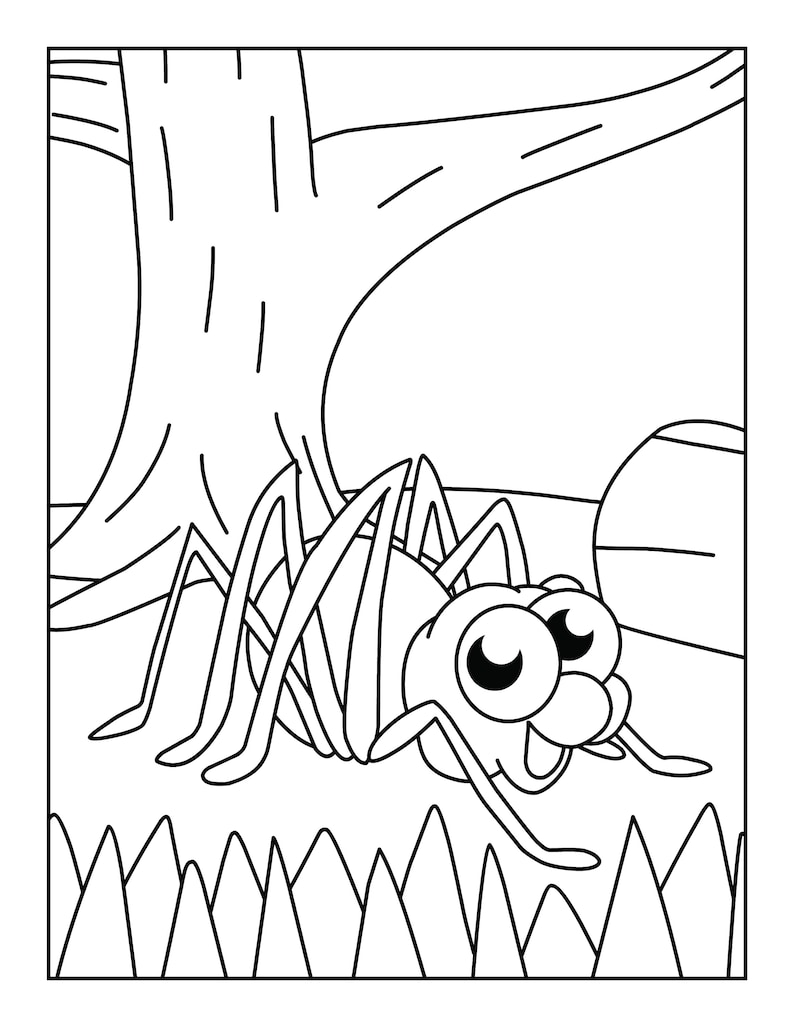 Bugs and Insects Coloring Pages For Kids, Bugs and Insects coloring book, coloring pages, coloring pages for, digital download, printable image 4
