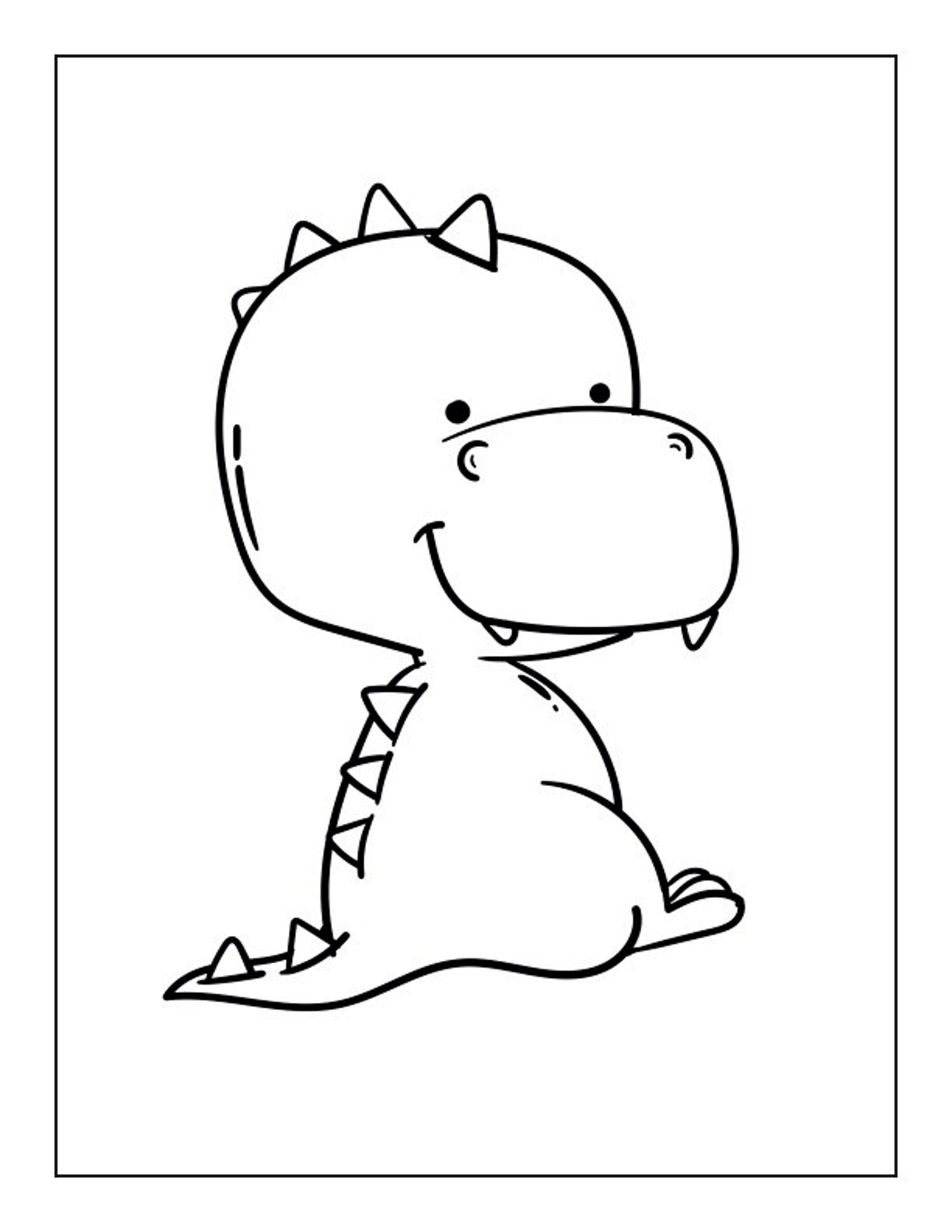 Cute Dinosaur Coloring Pages for Kids, Kids Coloring Pages, Dinosaur