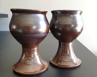 Vintage Bendigo Pottery Goblets - 2 goblets set