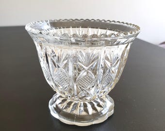 Retro Clear Pineapple Cut Glass Trinket Jar