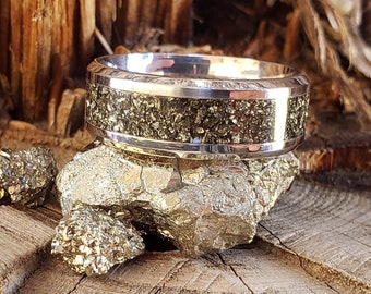 Alliance Homme King Will En Tungstène Avec Incrustation Météorite - Poli Haut 6mm Ou 8mm, Résistante Aux Rayures, Boîte Cadeau Incluse