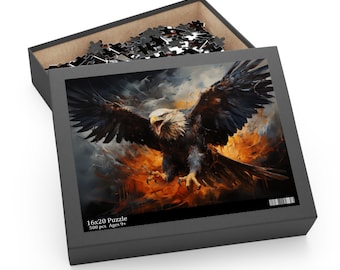 Rompecabezas de águila patriótica, rompecabezas de temática americana, rompecabezas de águila calva, rompecabezas de pájaros, rompecabezas de aves para regalo, rompecabezas americano, rompecabezas