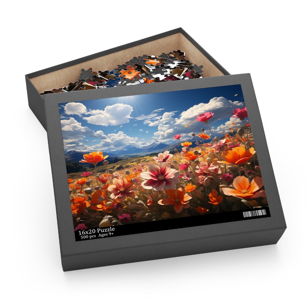 Floral Field Jigsaw Puzzle, Flowers Jigsaw Puzzle, Puzzle for Flower ...