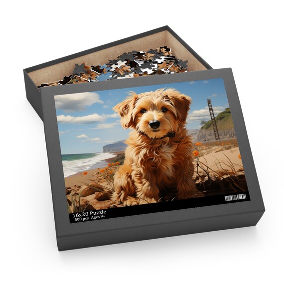 She Lived Happily Ever After With Her Golden Dog 1000-Piece Wooden Jigsaw Puzzle - View #3