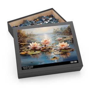 Lily Pad Jigsaw Puzzle, Floral Artistic Puzzle, Puzzle for Adults and Kids, Nature Lover Puzzle, Jigsaw Puzzle for Kids, Jigsaw Puzzle