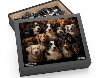 Many Dogs Puzzle, Dogs on a Puzzle, Jigsaw Puzzles for Dog Lovers, Dog Owner Gift, Puzzles for Adults and Kids, Children’s Dog Puzzle,