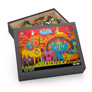 Colorful Psychedelic Jigsaw Puzzle, Challenging Puzzle for Game Night, Jigsaw For Adults and Kids, Jigsaw Puzzle for Gift, Jigsaw Puzzle
