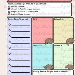 Matriz de prioridades para bebés tapir (diseño vertical y horizontal)