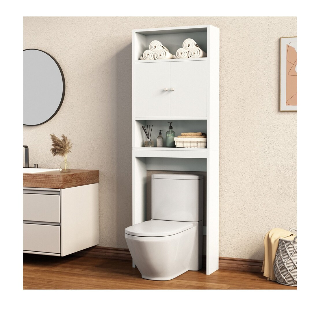 Bathroom Shelf White Over Toilet Storage Storage Etsy