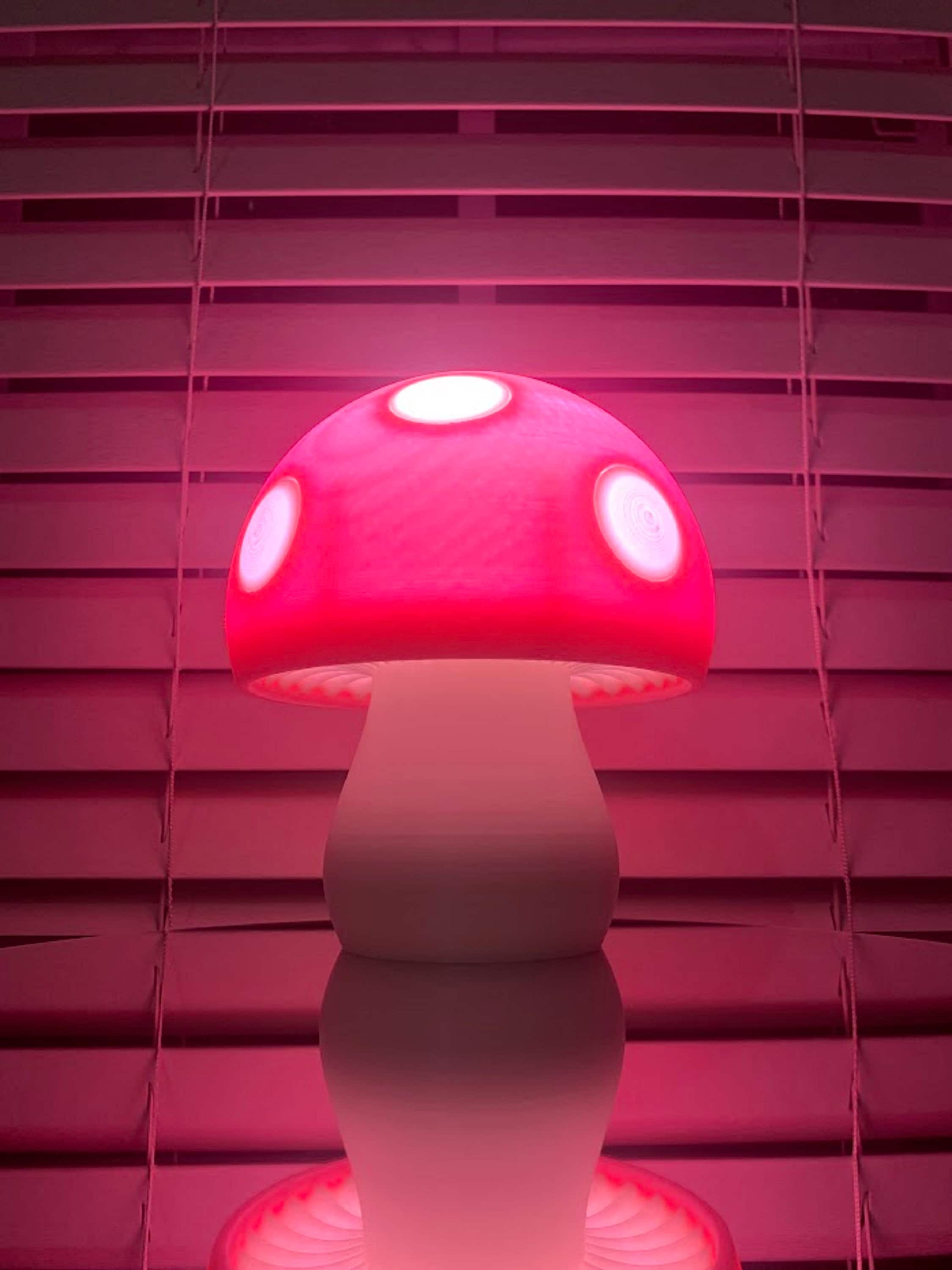 Pink mushroom lamp