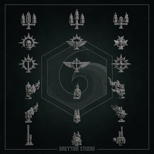 Backpack Decorations from Eternal Pilgrims by Greytide Studios/ grimdark/ bits/ mods/decorations/ proxy/ / kitbash