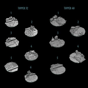 Sci Fi Bases from Primal Hounds by Greytide Studio / grimdark / bases / bits / toppers /ruins/destruction/mods/large base/sci-fi/