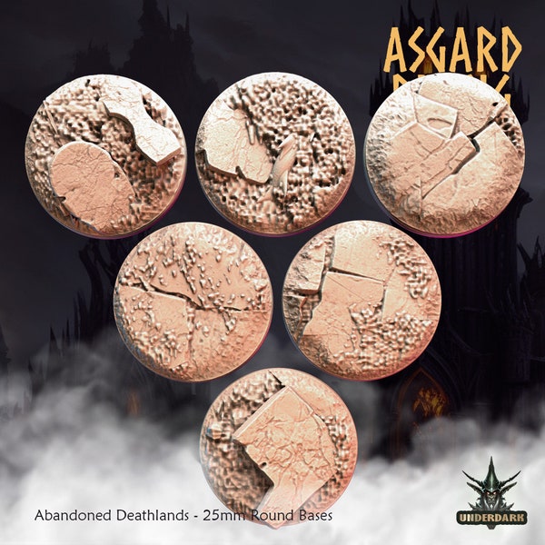 Bases, Assorted, by Asgard Rising / basing / forest / ship / deadlands / 32 mm / 25 mm / round / oval / fantasy / sci-fi / grimdark