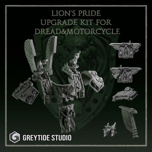 Dreadnaught/Motorcycle/Upgrades/Lion&#39;s Pride/greytide studios/grimdark/bits/40000/mods/custom/dark angels/proxy/raven wing/kitbash/sci fi