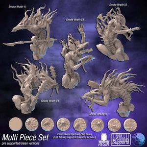 Smoke Wraiths by SRS Studio/ undead/ spectre/ ghost/ dnd/ horror/ monster/ shadow/ 5E/ AoS/ incorporeal