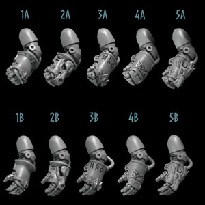 Big Fists from Primal Hounds by Greytide Studio / grimdark / bits / power armor / kitbash / conversion
