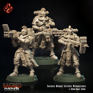Sacred Order Sisters Redressors/Crippled god foundry/40000/sisters of battle/space nun/battle sister/retributor/heavy infantry/proxy/sci fi