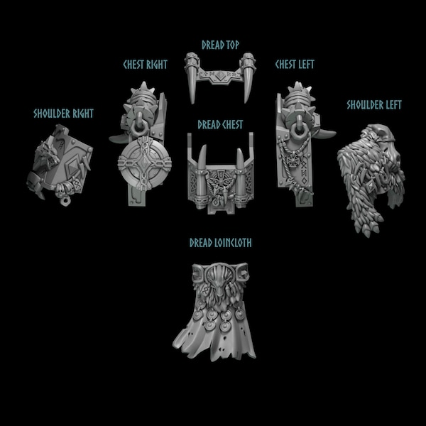 Dread Armor Custom Kit from Primal Hounds by Greytide Studio / Grimdark / bits / customize / kitbash / wargame