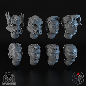 Female Heads/EightlegsMiniatures/sisters of battle/war sisters/grimdark/bits/bitz/kitbash/mods/faces/widows of retribution/sci-fi/proxy