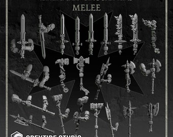 Melee Weapons/Eternal crusaders/greytide studios/40000/space marine/grimdark/dark templar/sci fi/bits/halberd/flaming sword/kitbash/mods/