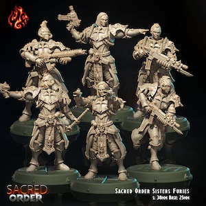 Sacred Order Sisters Furies/Crippled god foundry/battle sisters/space nuns/female/infantry/40000/grimdark/proxy/bolter/sci fi/1 page rules