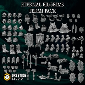 Termi Bits Full Pack/ Greytide Studios/bits/kitbash/customize/bitz/space marine/terminator/grimdark/heads/shoulders/weapons/cape/shield/mods