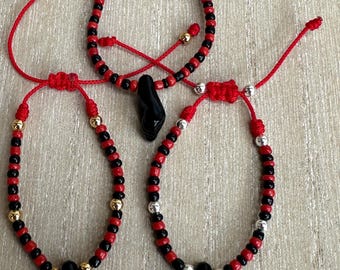 Pulsera protectora de azabache para recién nacidos, bebés y niños pequeños.