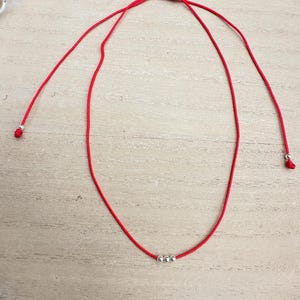 Handmade Red Thread Necklace: 14K Gold Plated Beads, Three Wishes - Etsy