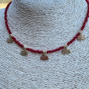 Lotus Flower Red Necklace