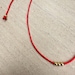 Handmade Red Thread Necklace: 14K Gold Plated Beads, Three Wishes - Etsy