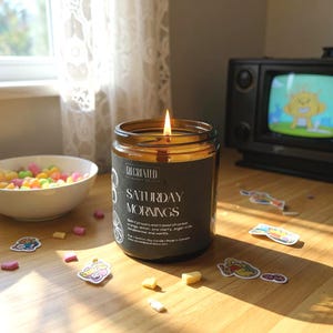 Fruit Loops Cereal Scented Coconut Soy Candle, 8oz Glass Jar, 100% Natural, Hand-poured, Gift